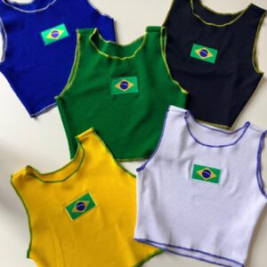 Cropped em Anarruga Regata Fru-Fru Brasil